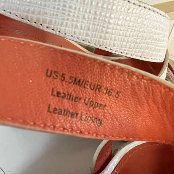 VIA SPIGA Karla White Leather Wedge Platform Heels Espadrilles Size 5.5 / 36.5 - Picture 9 of 10